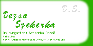 dezso szekerka business card
